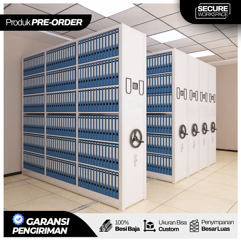 Lemari Arsip Filling Cabinet Bergerak Lemari Arsip Besi Kantor Kabinet Arsip Custom Mobile File