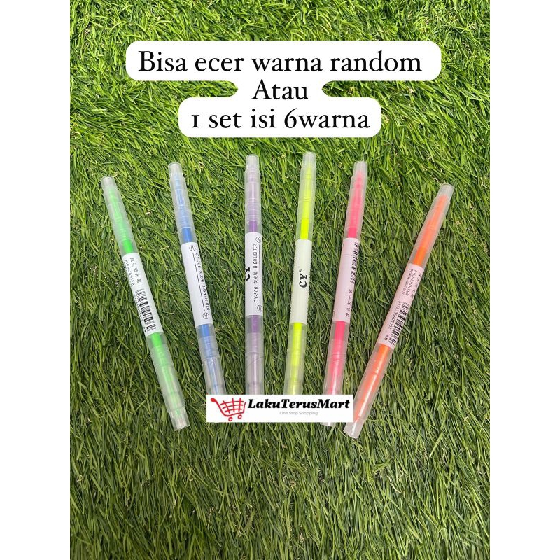 

highlighter / stabilo pencil 2 ujung 1set / ecer(random)