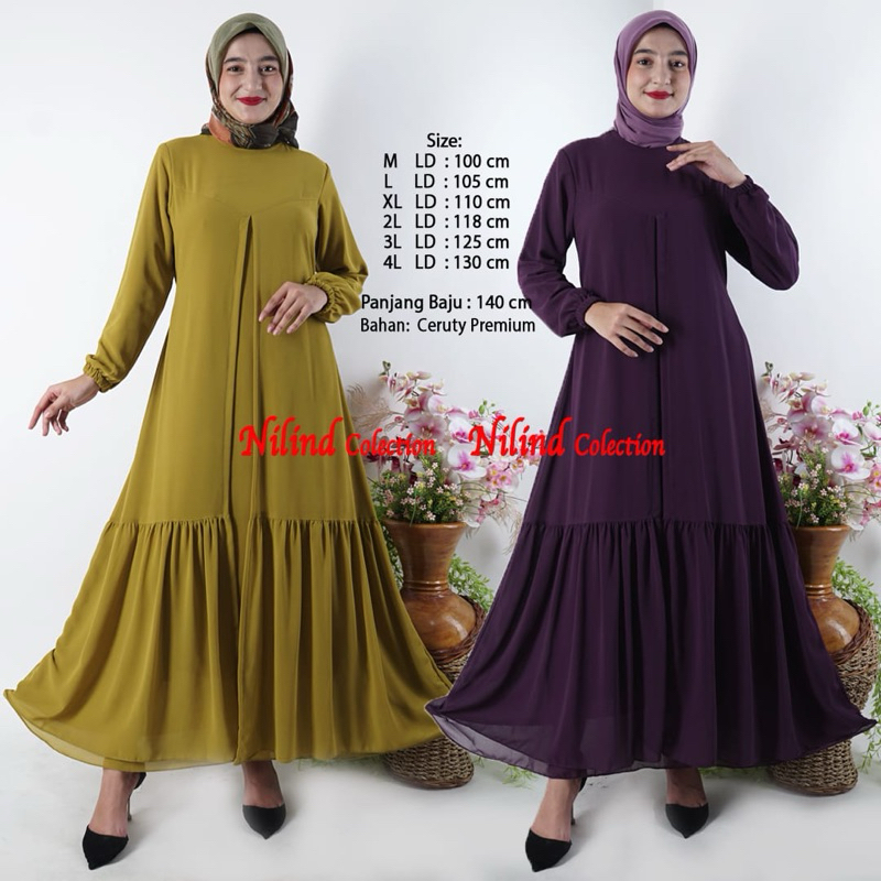 Gamis Ceruty Babydoll Polos | Gamis Ceruty Babydoll Buka Pintu