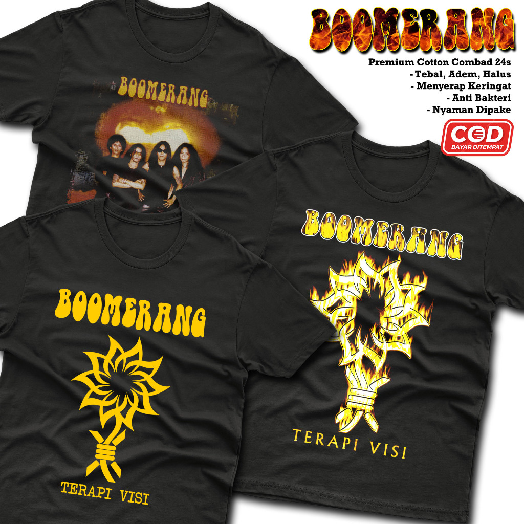 KAOS Pria BEST QUALITY Boomerang Band | KAOS MUSIK Boomerang | KAOS Boomerang Band | T-shirt BAND BO
