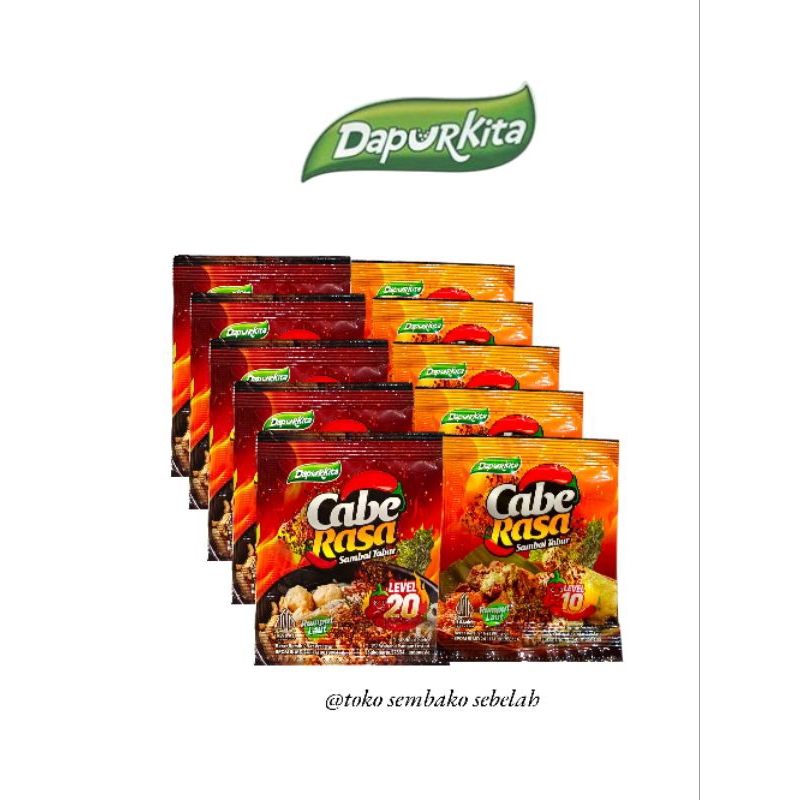 

Dapurkita Cabe Rasa Sambal Tabur Level 10 Dan 15 || Kemasan 5gr || 1 Renteng Isi 12 Sachet