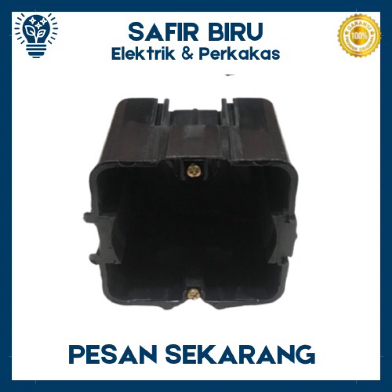 Broco Inbow Dus Instalasi Listrik PVC Hitam – Kotak Sambungan Kabel untuk Saklar & Stop Kontak