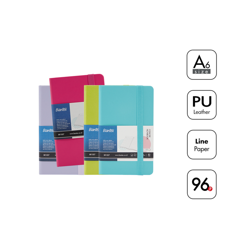 

[Pelangi Stationery] BANTEX Leather Cover Notebook A6 Bergaris 96 Halaman BR1007