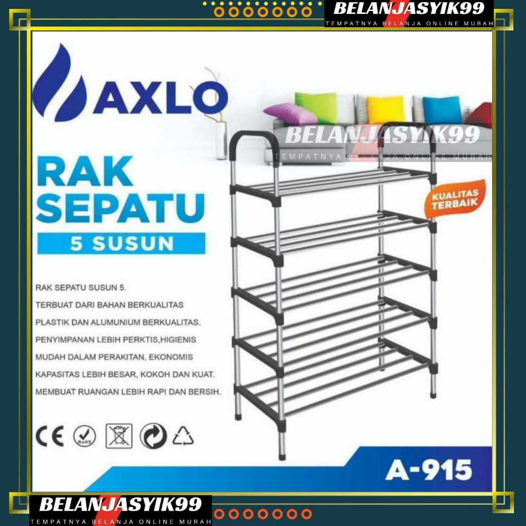RAK SEPATU AXLO 5 SUSUN A-915/ TEMPAT SEPATU ATAU SANDAL 5 TINGKAT / RAK SEPATU SUSUN 5 PORTABLE AXL