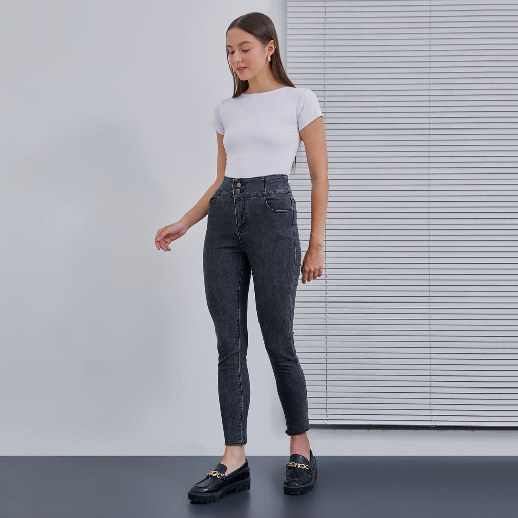 U&B - 5620 | Celana Jeans Wanita Skinny Premium Quality Highwaist Melar Stretchy Nyaman Polos Regula