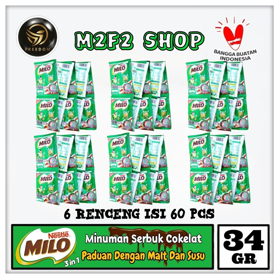 

Milo Activ Go 3in1 Minuman Serbuk Cokelat Malt & Susu Sachet - 34 gr (Kemasan 6 Renceng)