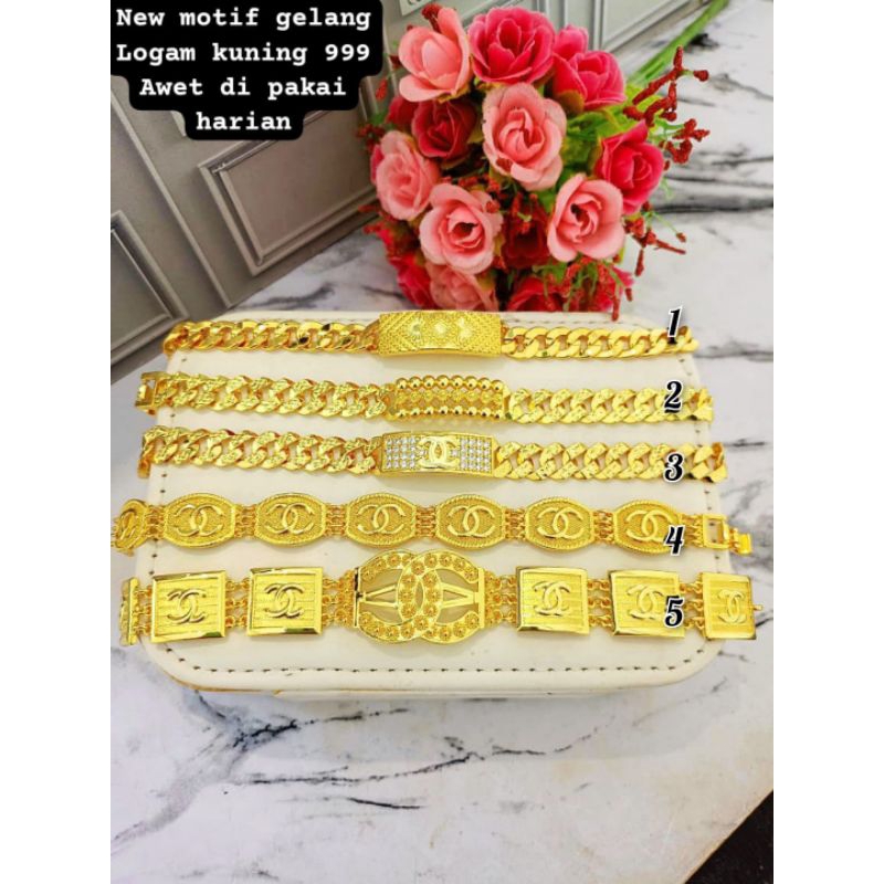 gelang plat koin91 warna mas 24karat