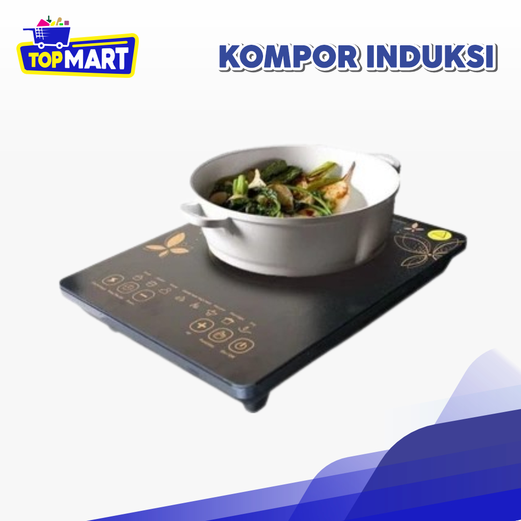 TOPMART - Kompor Elektrik Induksi Portable Multifungsi 2200W Desain Modern Mudah Digunakan