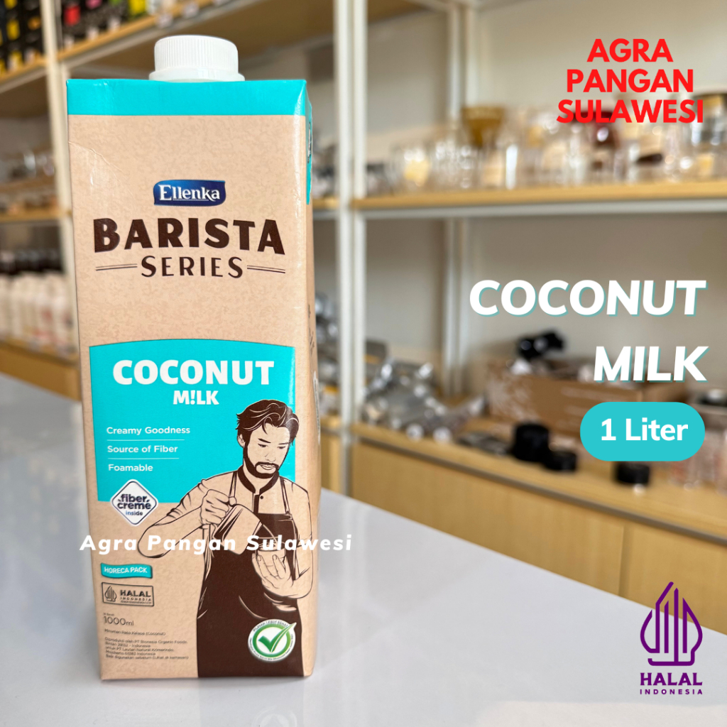 

COCONUT MILK Susu Ellenka Barista Series 1L | Barista Grade 1000 ml Non Dairy Lactose Free Creamy Latte Art Low Sugar