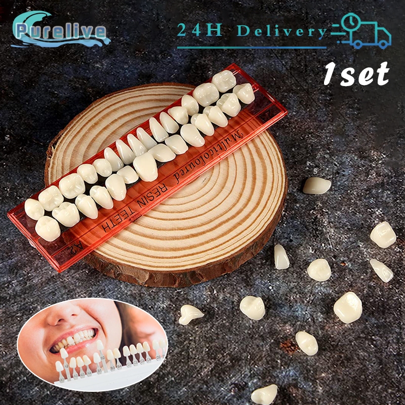 Gigi Porceline Full Set Resin Fake Teeth Gigi Palsu Atas Dan Bawah Untuk Cosplay