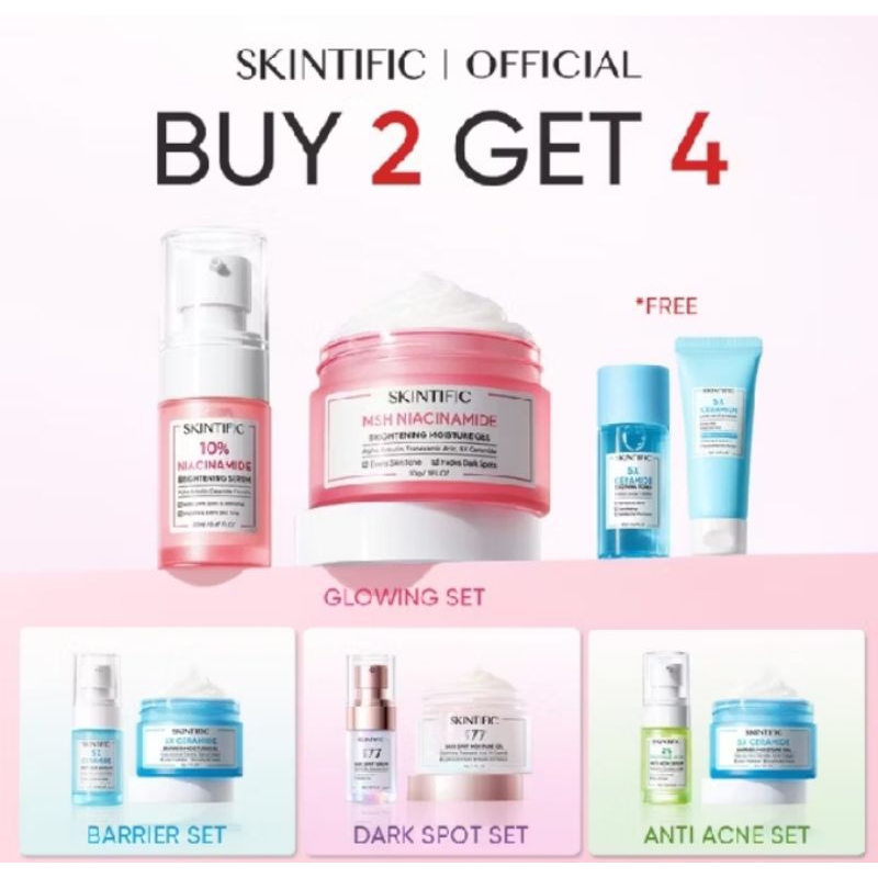 Skintific paket glowing untuk mencerahkan Wajah-Harga Promo Paket Lengkap
