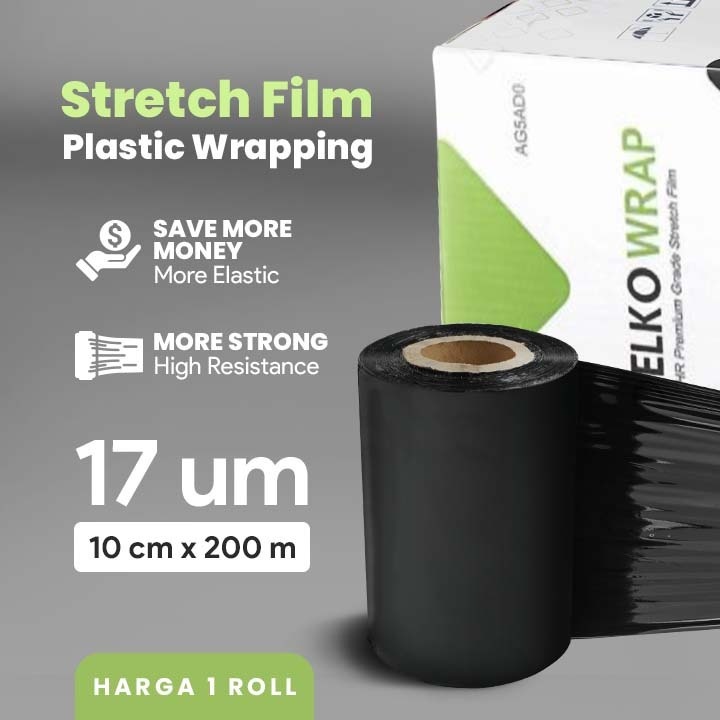

TERMURAH - Plastik Wrapping, STRETCH FILM 10 CM BLACK