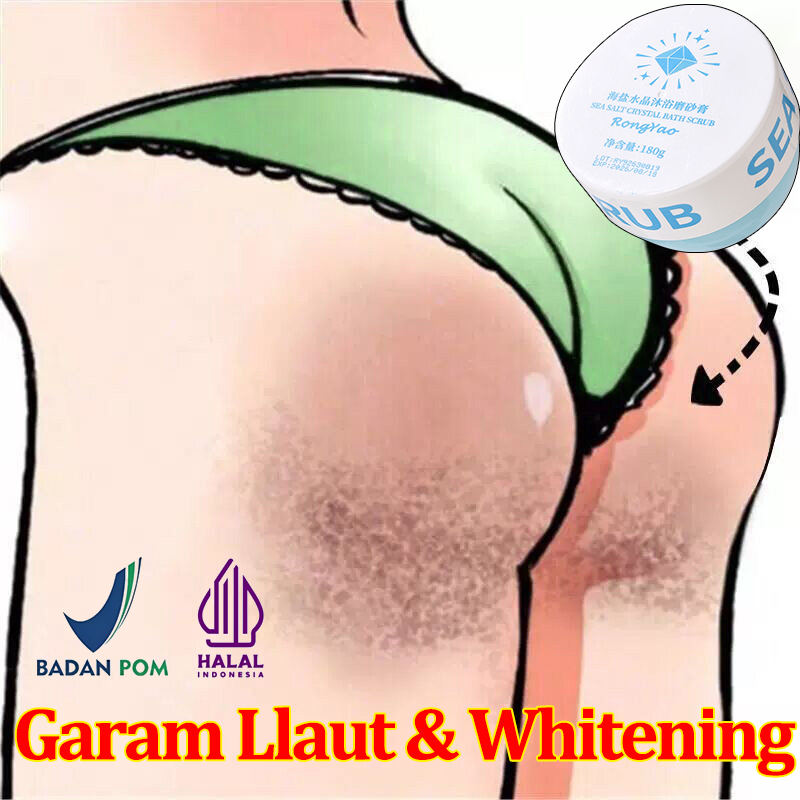 Lulur garam laut pemutih badan permanen 180g Hand body Pemutih tangan dan kaki permanen Pemutih kuli