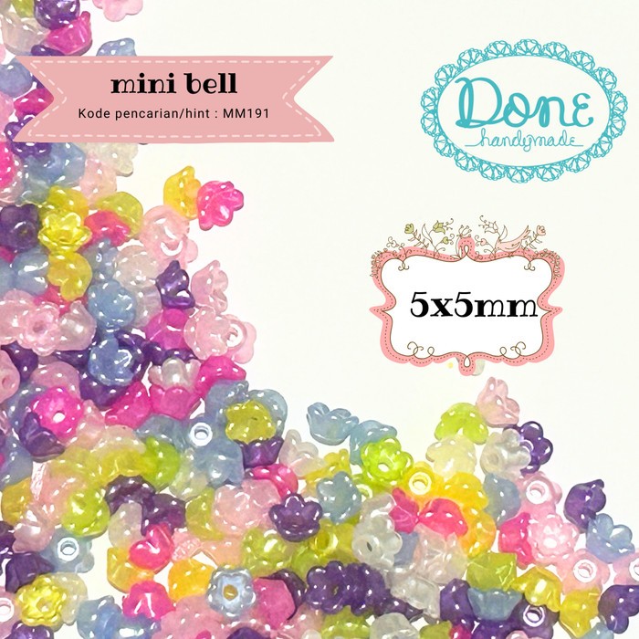 done handymade manik bell mini manik bunga manik kelopak manik bell manik lonceng bell beads flower 