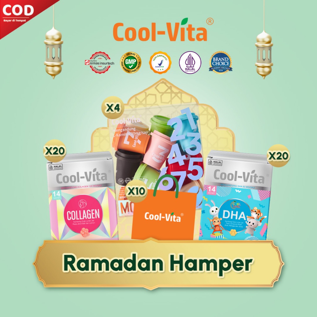 

[Ramadan Hampers] Coolvita Parcel 40 box Gummy + 4 big box MCT Coffee Bonus 10 Paper Bag Coolvita