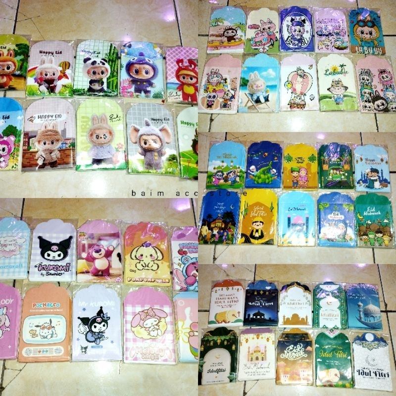 

SATU LUSIN 15 RIBU/12 PACK ANGPAU LEBARAN MOTIF CAMPUR,ANGPAU LABUBU,ANGPAU SANRIO