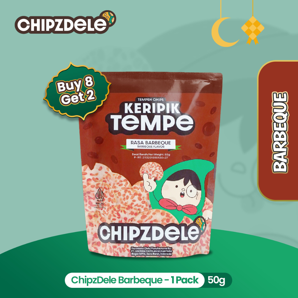 

Chipzdele Keripik Tempe Rasa Barbeque 50 gram - 1 Pack