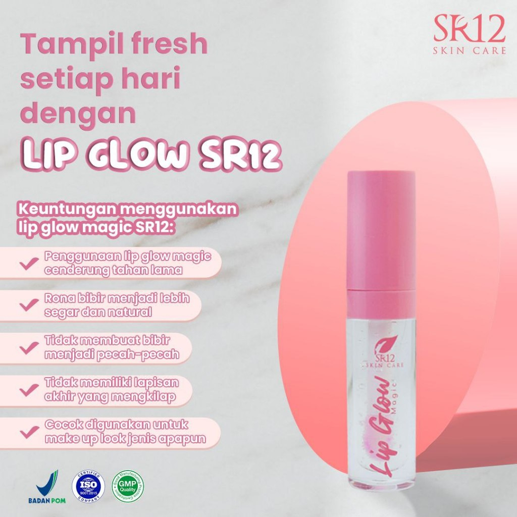 SR12 Lip Glow Serum Bibir Lipstik & Pelembab Bibir Alami Serum & Pemerah Bibir