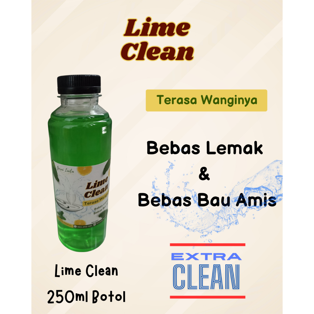 Sabun Cuci Piring Murah Lime Clean 250ml Botol