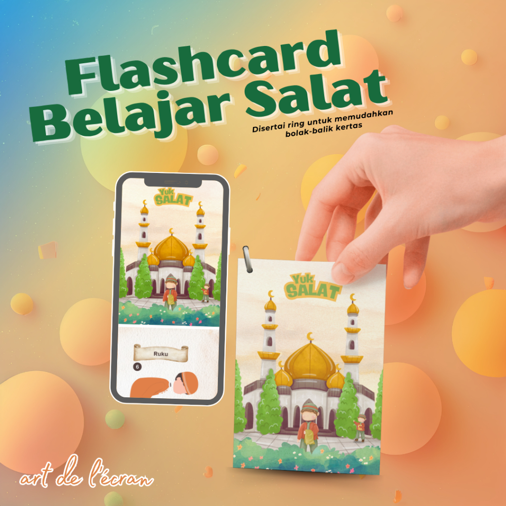 Flashcard Bacaan Sholat Kartu Belajar Salat Flashcard Bergambar Flashcard 2 Sisi