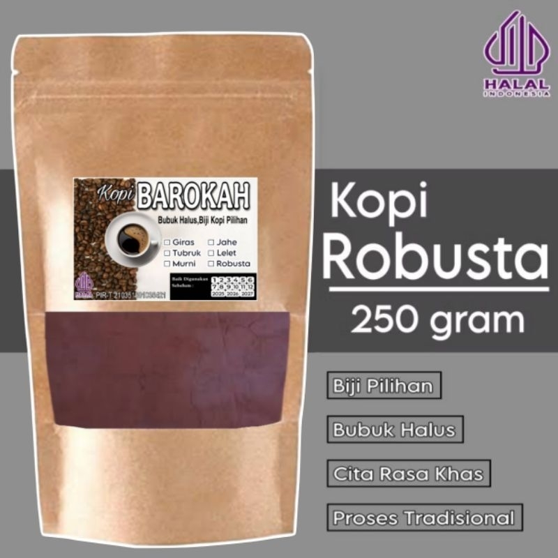 

KOPI ROBUSTA PREMIUM 250 Gr - KOPI BAROKAH