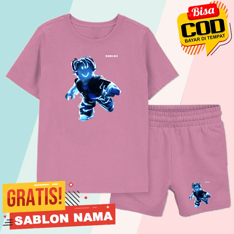 Setelan Koas Anak Roblox Speed / Baju Setelan Celana Kaos Anak Laki Laki & Perempuan Custom Nama Rob