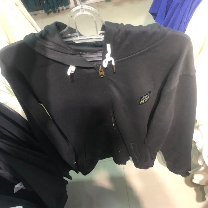 jaket pria rip curl original horizonn zip thru hood washed blak new