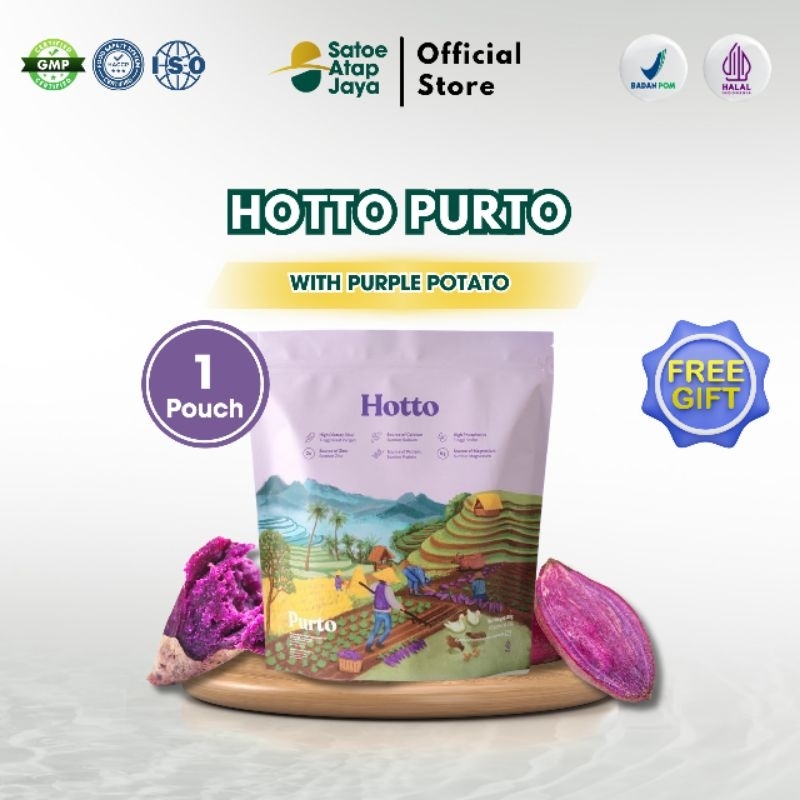 

HOTTO PURTO MULTIGRAIN 1 POUCH ISI 16 SACHET WITH PURPLE POTATO ORIGINAL