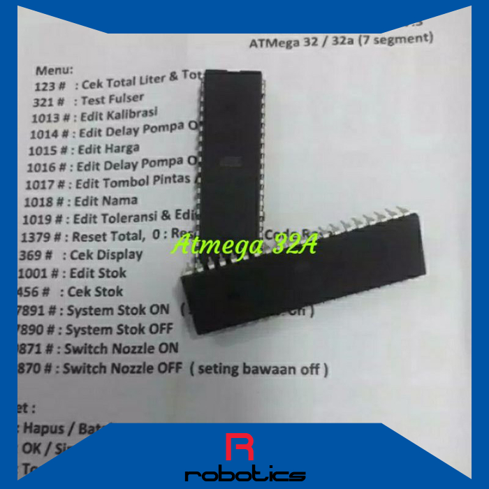 Original IC Program Pom Mini Atmega 16A Isi Program Pertamini Versi Menu Kode Standar Anti Error