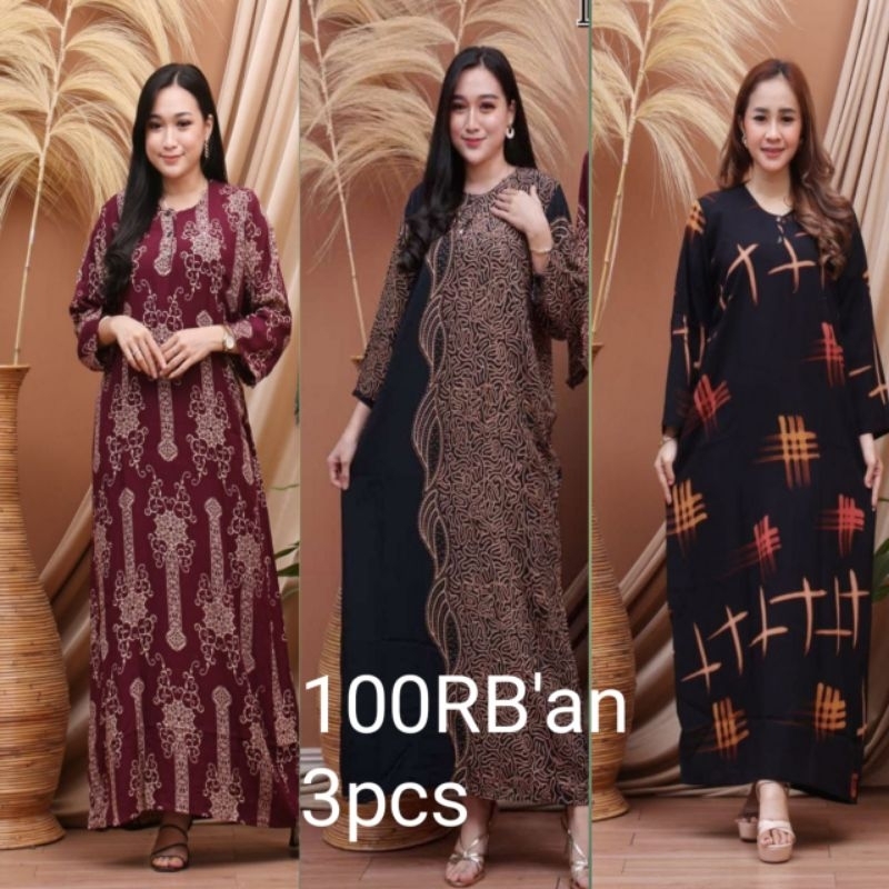 Paket Hemat ( 100rb'an 3pcs ) Daster longdres bumil busui kancing depan Bahan rayon daster kekinian