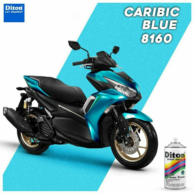 #MAU# Cat Semprot Diton 8160 Caribic Blue 300ml Biru Karibia Air Laut Metallic Metalik Metalic Cat S