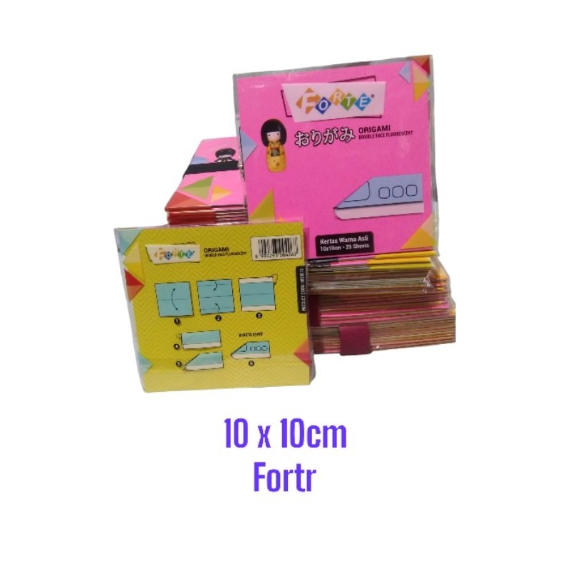 

origami kertas lipat forte 10x10 menghias menempel 1pak 25lembar
