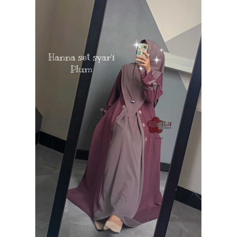GAMIS HANNA SET SYAR'I BY ATHATA/ GAMIS HANNA ATHATA/ gamis terbaru 2026 model terbaru mewah