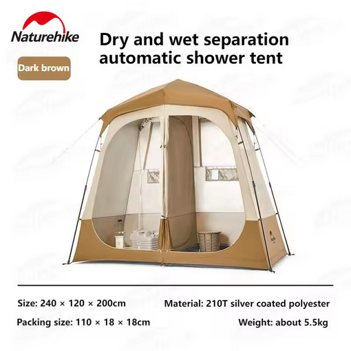 TENDA TOILET DOUBLE 2-WAY SEPARATION AUTOMATIC SHOWER TENT NATUREHIKE NH22ZP006