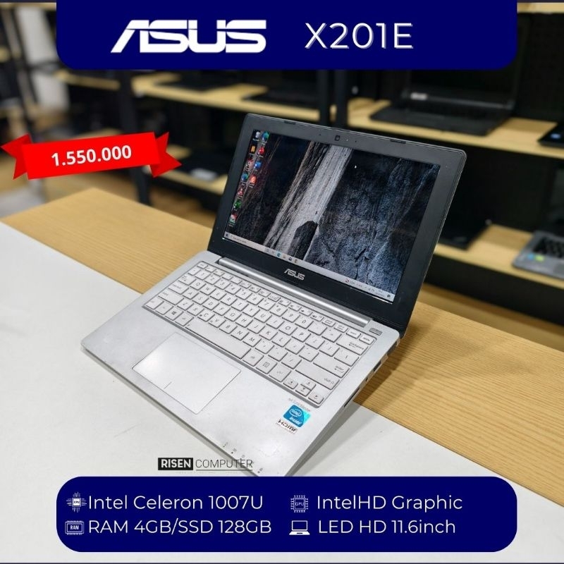 LAPTOP ASUS X201E Intel Celeron 1007U RAM 4GB SSD 128GB Laptop Notebook 11,6inch Seken Bekas Second 