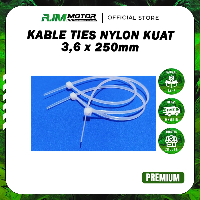 

Kabel Ties Makanan 3.6 x 250 mm Warna Putih isi 100 pcs Nylon Cable Tie Kuat Serbaguna Universal MultiFungsi PALING LAKU
