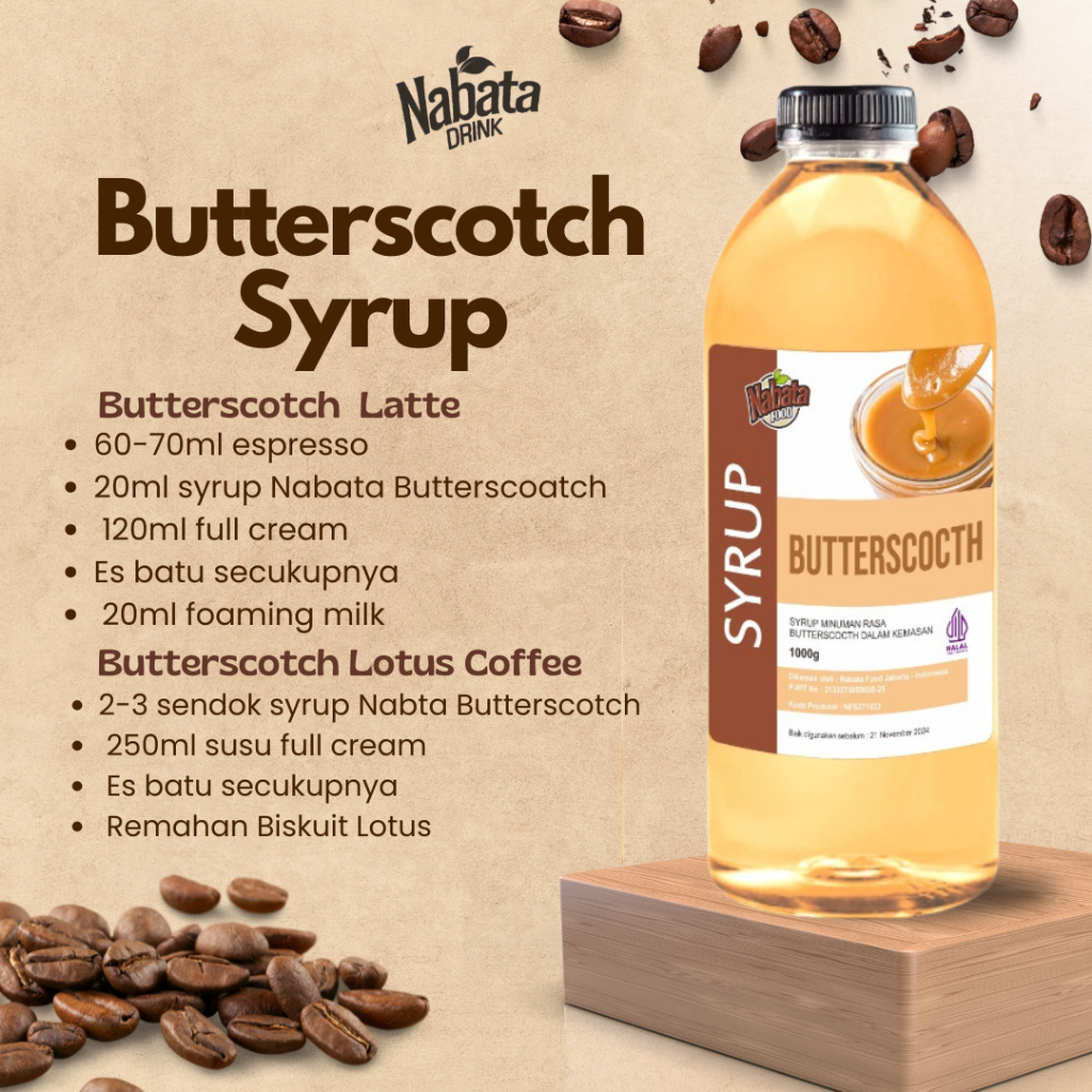 

Ay00! NABATA - Minuman Sirup Butterscotch 1000 ml Butterscotch Syrup 1 L - Sirup Butterscotch