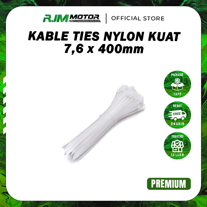 

Kabel Ties 7.6 x 400mm (50cm) PROMO TERMURAH Cabel Tie / Kabel Tie / Cabel Ties / Pengikat Kabel Putih dan Hitam Isi 100pcs