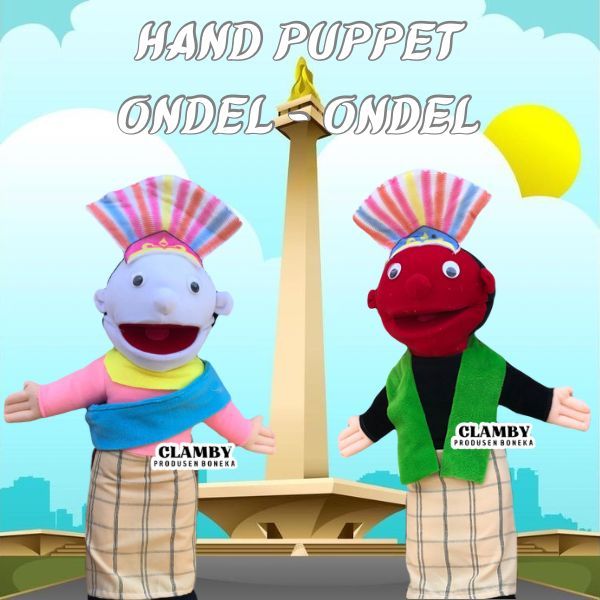 Boneka Muppet Ondel Ondel Boneka Tangan Ventriloquist Mainan Boneka Dongeng Mulut Gerak Cablak