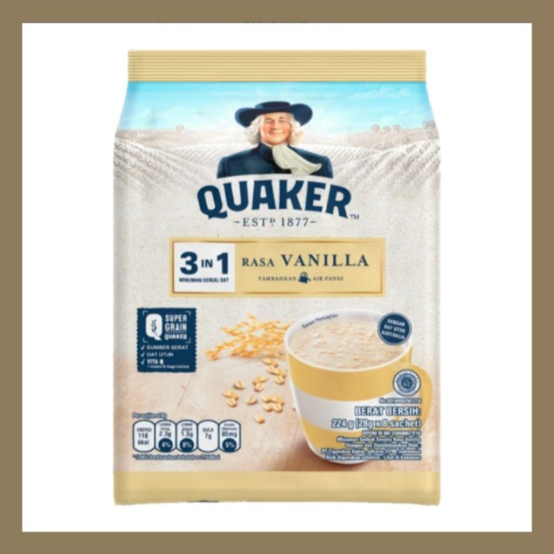 

Quaker Oats 3 in 1 Vanilla Bag 8 x 28 gr