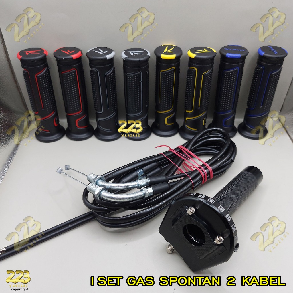 GAS SPONTAN KTC 2 KABEL PLUS GRIP Gas spontan dua kabel Ktc racing Original Gas Spontan Ktc Universa