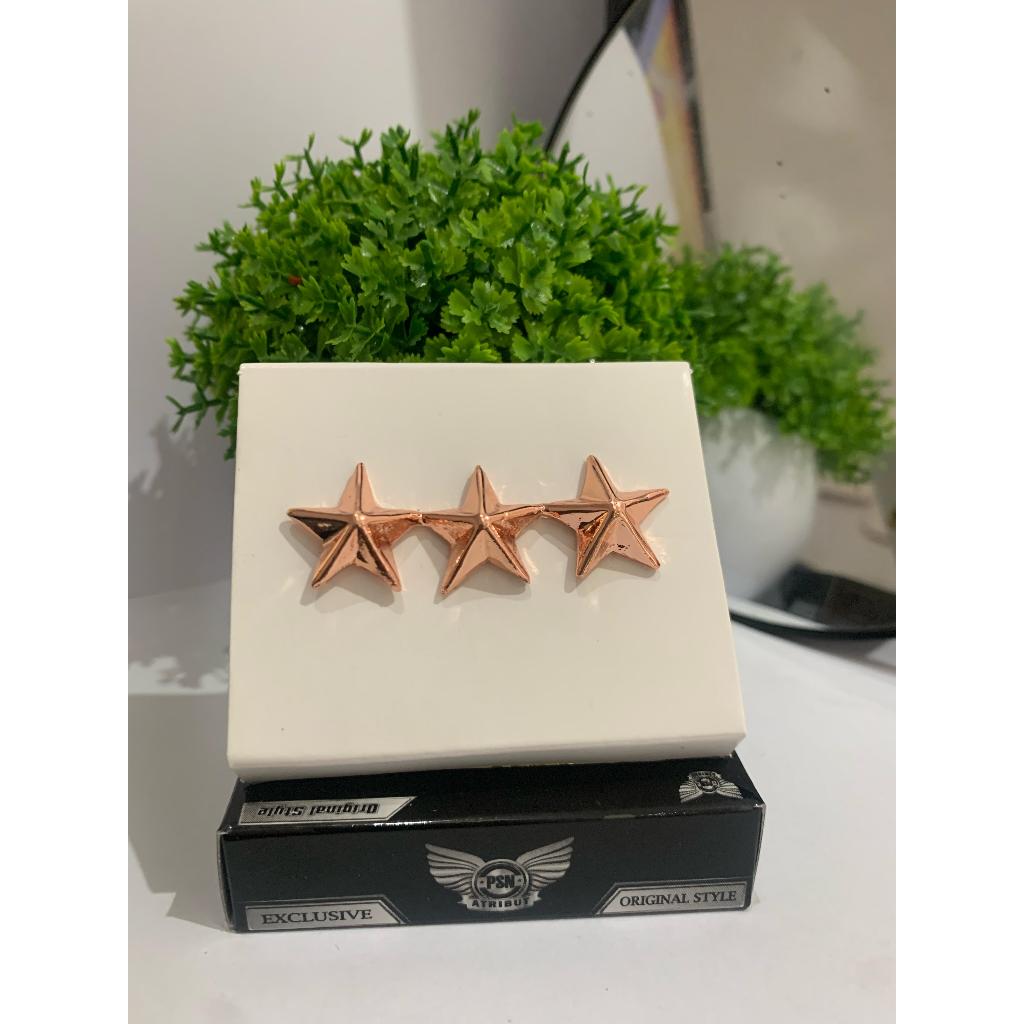 PIN BROS KERAH EMBLEM BINTANG 3 WARNA PERUNGGU BAHAN LOGAM BERKUALITAS