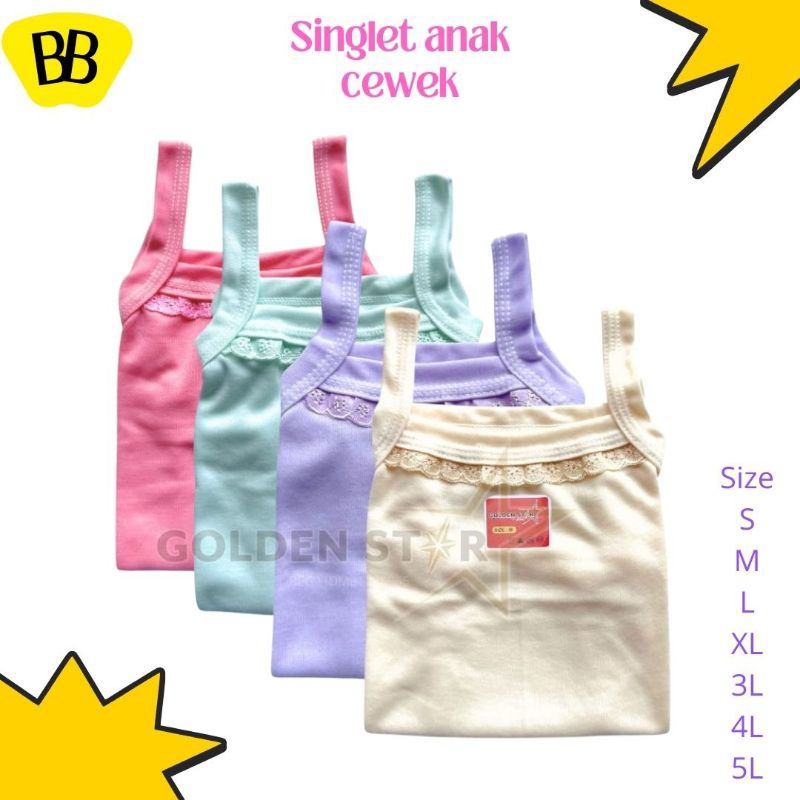1lusin kaos dalam renda anak cewek/ kaos dalam renda anak perempuan usia 0-12 tahun