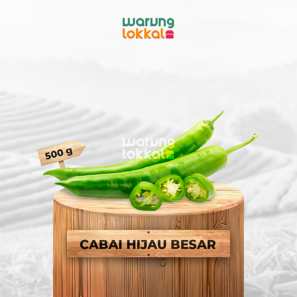 

Cabai Hijau Besar 500g - Warung Lokkal