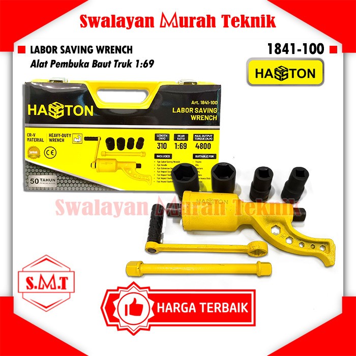 HASSTON 1841-100 Labor Saving Wrench Heavy Duty 1:69 Kunci Torsi Buka Baut Truk 4800 Nm CR-V