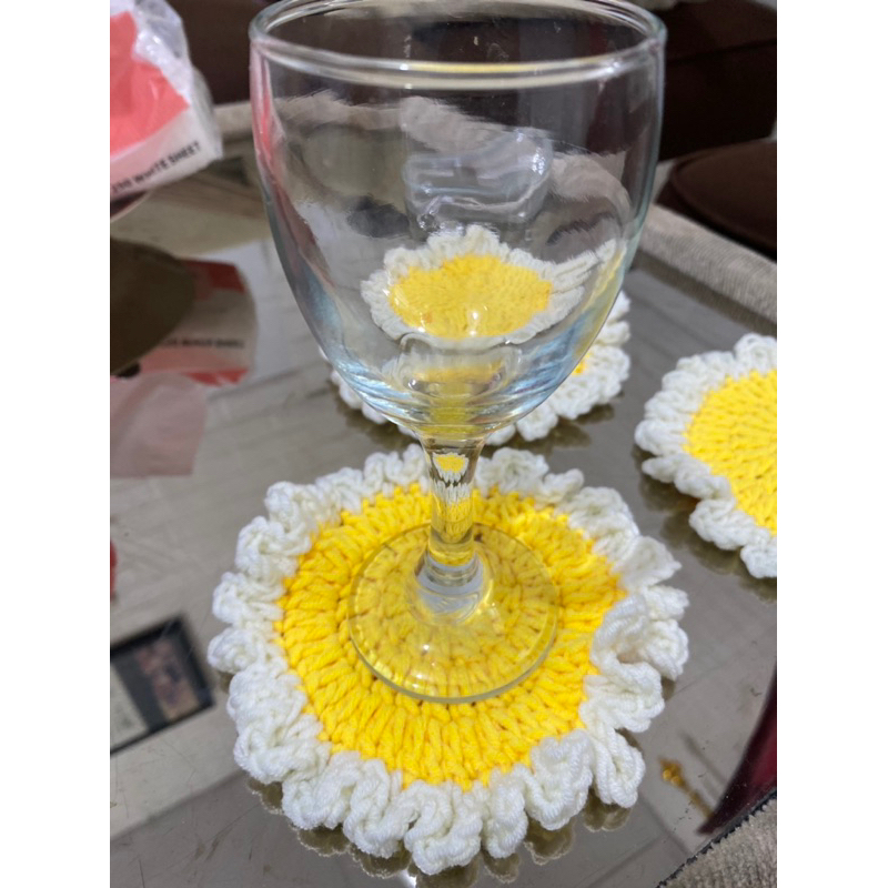 TATAKAN GELAS RAJUT Homemade/Rajut tatakan gelas/tatakan gelas rajut