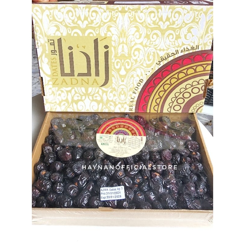 

Kurma Ajwa Ruthob Ajwa Madinah 3KG Premium Dates EXP 2026 NUZHA ZADNA