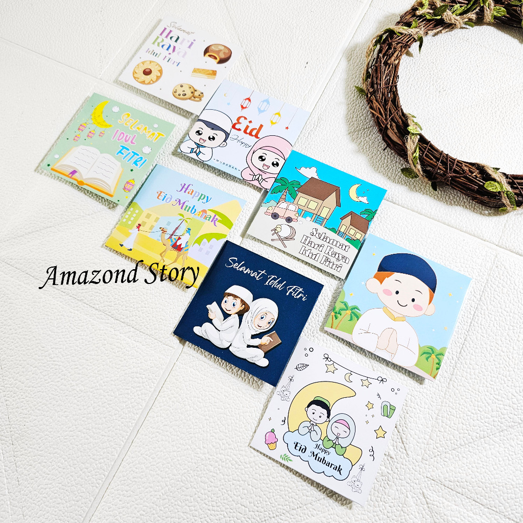 

25 PCS AMPLOP/ANGPAU LEBARAN UNIK TUTUP STIKER /AMPLOP BALING-BALING KARAKTER / AMPLOP KARAKTER LUCU