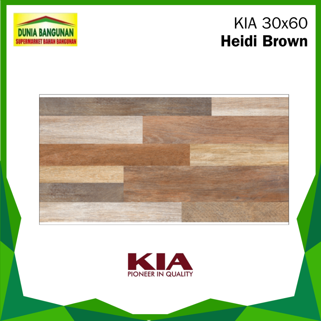 Keramik 30x60 Motif Kayu KIA Heidi Brown Keramik Dinding / Keramik Dinding Teras/ Keramik Dinding Da