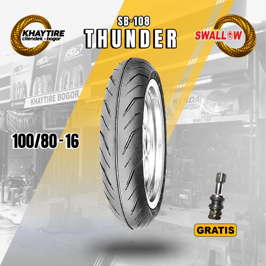 Ban Motor Nouvo-Skywave-Hayate SWALLOW THUNDER 100/80 Ring 16 Tubeless